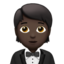 person in tuxedo: dark skin tone on Apple