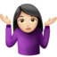 woman shrugging: light skin tone on Apple