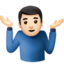 man shrugging: light skin tone on Apple