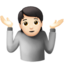 person shrugging: light skin tone on Apple