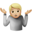 person shrugging: medium-light skin tone on Apple