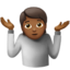 person shrugging: medium-dark skin tone on Apple