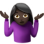 woman shrugging: dark skin tone on Apple