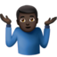 man shrugging: dark skin tone on Apple