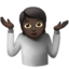 person shrugging: dark skin tone on Apple