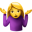woman shrugging on Apple