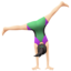 woman cartwheeling: light skin tone on Apple