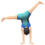 man cartwheeling: light skin tone on Apple