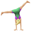 woman cartwheeling: medium-light skin tone on Apple