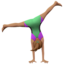 woman cartwheeling: medium skin tone on Apple