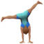man cartwheeling: medium skin tone on Apple
