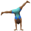 man cartwheeling: medium-dark skin tone on Apple