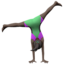 woman cartwheeling: dark skin tone on Apple