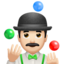 man juggling: light skin tone on Apple