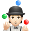 person juggling: light skin tone on Apple