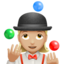woman juggling: medium-light skin tone on Apple