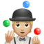 person juggling: medium-light skin tone on Apple