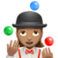 woman juggling: medium skin tone on Apple