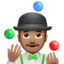 man juggling: medium skin tone on Apple