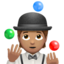 person juggling: medium skin tone on Apple