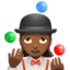 woman juggling: medium-dark skin tone on Apple