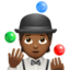 person juggling: medium-dark skin tone on Apple