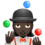 woman juggling: dark skin tone on Apple