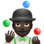 man juggling: dark skin tone on Apple