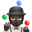 person juggling: dark skin tone on Apple