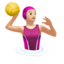 woman playing water polo: light skin tone on Apple