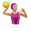 woman playing water polo: medium-light skin tone on Apple