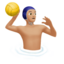 man playing water polo: medium-light skin tone on Apple