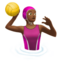 woman playing water polo: medium-dark skin tone on Apple