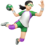 woman playing handball: light skin tone on Apple