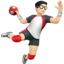 man playing handball: light skin tone on Apple