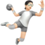 person playing handball: light skin tone on Apple