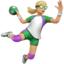 woman playing handball: medium-light skin tone on Apple