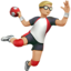 man playing handball: medium-light skin tone on Apple