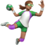 woman playing handball: medium skin tone on Apple