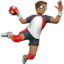man playing handball: medium skin tone on Apple