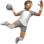 person playing handball: medium skin tone on Apple