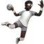 person playing handball: dark skin tone on Apple