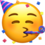 partying face on Apple