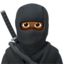 ninja: medium-dark skin tone on Apple