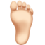 foot: light skin tone on Apple