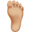 foot: medium-light skin tone on Apple