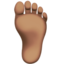 foot: medium skin tone on Apple