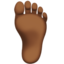 foot: medium-dark skin tone on Apple