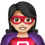 woman superhero: light skin tone on Apple