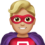man superhero: medium-light skin tone on Apple